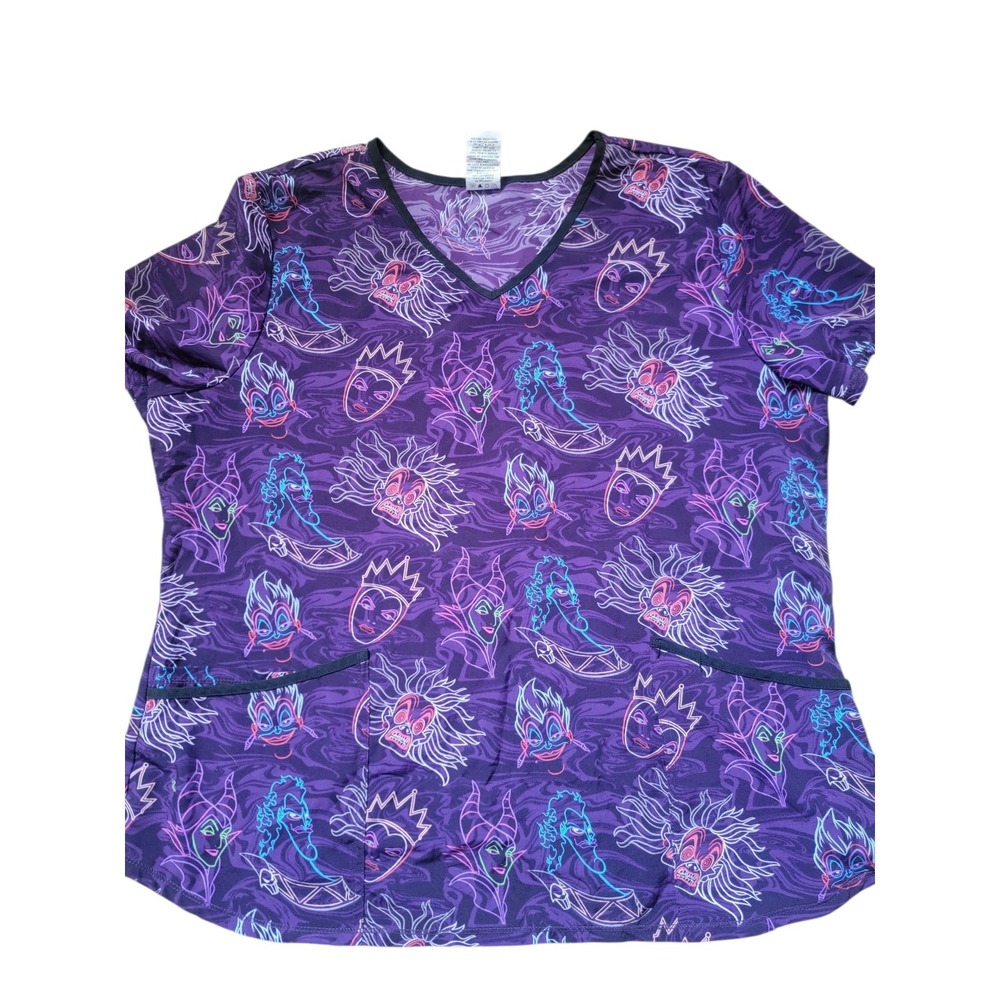 Disney Villains Scrub Purple Njrse Gown XL Extra Large